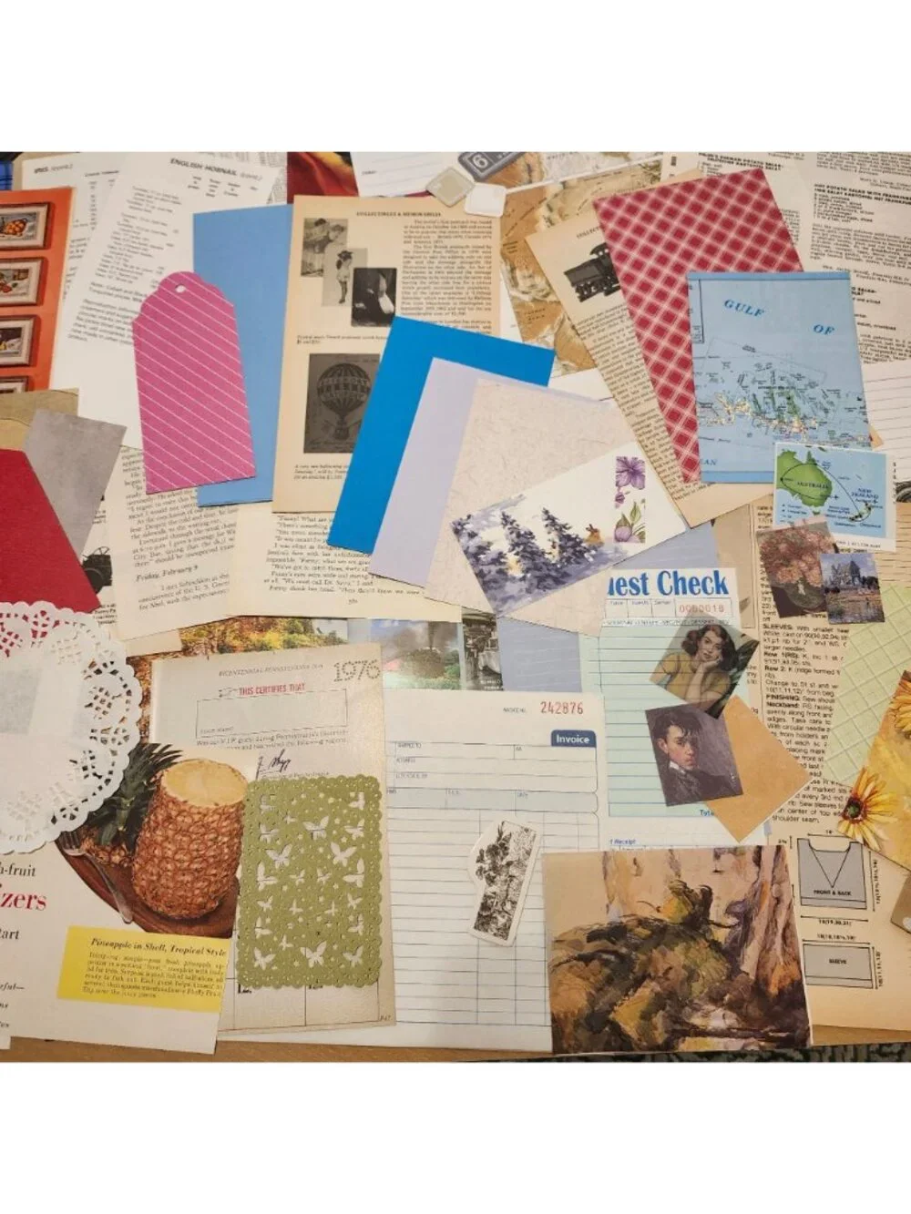 70 + Piece Ephemera Lot Junk Journal Kit Scrapbooking Paper Supplies Mixed Bundl